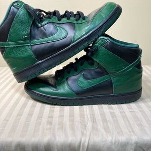 Nike Dunk High Black and Green. Size 13